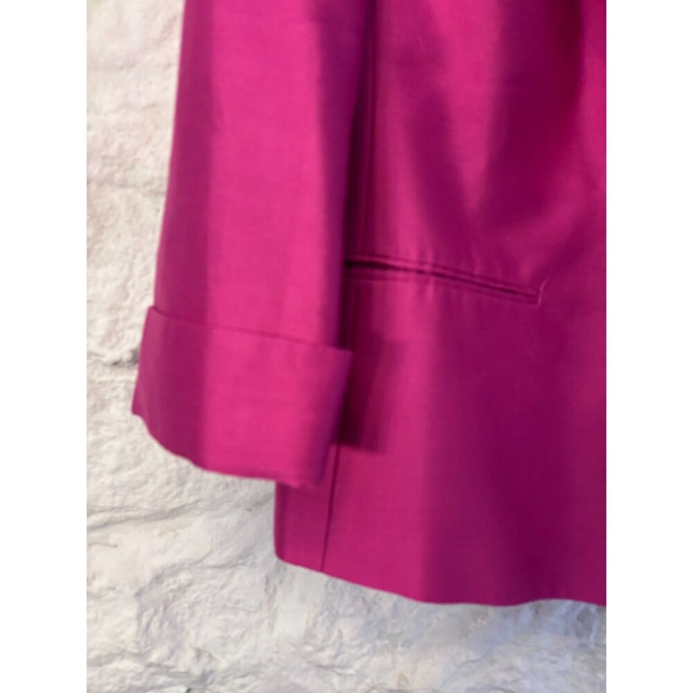 NWOT Talbots Silk Cotton Fuchsia Blazer Jacket One-Button Career Occasion 14 - Picture 2 of 6